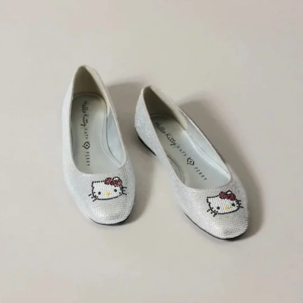 Katy Perry Women's 7.5 Hello Kitty Crystal Ballet Flats Sparkly New - Picture 3 of 5